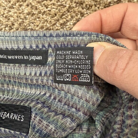 Jhane Barnes Geometric Men’s Button Shirt Sz M Woven In Japan Long Sleeve EUC - Picture 5 of 11